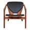 Butterfly Chair in Walnut and Black Leather by Hans Wegner for Getama, Image 1