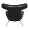 Black Aniline Leather EJ-100 Ox Chair by Hans J. Wegner for Erik Jørgensen, 1960s, Image 9