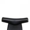 Black Aniline Leather EJ-100 Ox Chair by Hans J. Wegner for Erik Jørgensen, 1960s 2