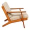 Poltrona GE-290 in quercia con cuscini beige originali di Hans J. Wegner per Getama, anni '80, Immagine 5