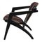 Black-Stained Beech Wood and Striped Paul Smith Fabric Butterfly Chair from Getama, 1990s 7