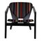 Black-Stained Beech Wood and Striped Paul Smith Fabric Butterfly Chair from Getama, 1990s 1