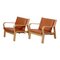 GE-671 Chair in Oak and Cognac Aniline Leather by Hans J. Wegner for Getama, Set of 2 2