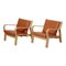 GE-671 Chair in Oak and Cognac Aniline Leather by Hans J. Wegner for Getama, Set of 2, Image 2