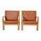 GE-671 Chair in Oak and Cognac Aniline Leather by Hans J. Wegner for Getama, Set of 2 1