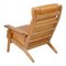 GE-290A Chair in Oak and Naturally Colored Leather by Hans J. Wegner for Getama, Image 4