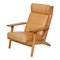 GE-290A Chair in Oak and Naturally Colored Leather by Hans J. Wegner for Getama, Image 2
