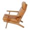 GE-290A Chair in Oak and Naturally Colored Leather by Hans J. Wegner for Getama, Image 3