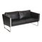 JH-808 Sofa in Black Patinated Leather by Hans J. Wegner, Image 2