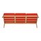 Divano GE-290 con tessuto rosso di Hans J. Wegner per Getama, Immagine 4