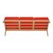GE-290 Sofa with Red Fabric by Hans J. Wegner for Getama 4