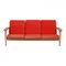 GE-290 Sofa with Red Fabric by Hans J. Wegner for Getama, Image 1