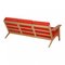 GE-290 Sofa with Red Fabric by Hans J. Wegner for Getama 3