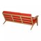 GE-290 Sofa with Red Fabric by Hans J. Wegner for Getama, Image 3