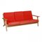 Divano GE-290 con tessuto rosso di Hans J. Wegner per Getama, Immagine 2