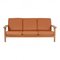 Divano GE-290 in pelle color cognac di Hans J. Wegner per Getama, Immagine 1