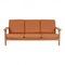 GE-290 Sofa in Cognac Bison Leather by Hans J. Wegner for Getama 1