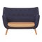 Poeten Sofa in Blue Fabric with Orange Seat Cushion by Finn Juhl 1