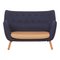 Poeten Sofa in Blue Fabric with Orange Seat Cushion by Finn Juhl, Image 1