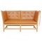 Spoke-Back Sofa in Cognac Aniline Leather by Børge Mogensen for Fritz Hansen 1