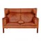 2192 Coupé Sofa in Original Patinated Cognac Leather by Børge Mogensen for Fredericia, 1970s 1