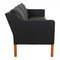 Three Seater 2323 Sofa in Black Bison Leather by Børge Mogensen for Fredericia, Image 2