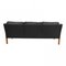 Three Seater 2323 Sofa in Black Bison Leather by Børge Mogensen for Fredericia 3