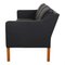 Three Seater 2323 Sofa in Black Bison Leather by Børge Mogensen for Fredericia 4