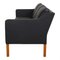 Three Seater 2323 Sofa in Black Bison Leather by Børge Mogensen for Fredericia, Image 4