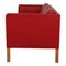 Three Seater 2333 Sofa in Red Leather by Børge Mogensen for Fredericia, 2000s 4