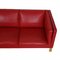 3-Sitzer 2333 Sofa aus rotem Leder von Børge Mogensen für Fredericia, 2000er 7