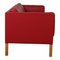Three Seater 2333 Sofa in Red Leather by Børge Mogensen for Fredericia, 2000s, Image 2