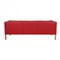 Three Seater 2333 Sofa in Red Leather by Børge Mogensen for Fredericia, 2000s 3