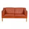 Two Seater 2212 Sofa in Patinated Cognac Leather by Børge Mogensen for Fredericia 1
