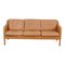 Three Seater 2323 Sofa in Patinated Light Leather by Børge Mogensen for Fredericia 1