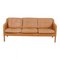 Three Seater 2323 Sofa in Patinated Light Leather by Børge Mogensen for Fredericia, Image 1