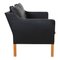 Two Seater 2322 Sofa in Black Bison and Oak by Børge Mogensen for Fredericia, 1890s 6