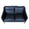 Two Seater 2322 Sofa in Black Bison and Oak by Børge Mogensen for Fredericia, 1890s 2