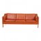 2213 Sofa in Original Patinated Cognac Leather by Børge Mogensen for Fredericia 2