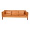 2213 Sofa in Light Patinated Cognac Leather by Børge Mogensen for Fredericia, 1980s 1
