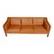 2213 Sofa in Light Patinated Cognac Leather by Børge Mogensen for Fredericia, 1980s, Image 5