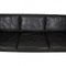 Three Seater 2213 Sofa in Black Leather with Patina by Børge Mogensen for Fredericia, Image 5