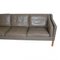 3-Sitzer 2213 Sofa aus Original Grauem Leder mit Beinen aus Teak von Børge Mogensen für Fredericia 4