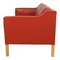 2212 Sofa with Red Patinated Leather by Børge Mogensen for Fredericia, 1980s 4