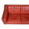 2212 Sofa with Red Patinated Leather by Børge Mogensen for Fredericia, 1980s, Image 6