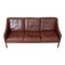 Three Seater 2209 Sofa with Brown Patinated Leather by Børge Mogensen for Fredericia, Image 5