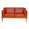 Two Seater 2212 Sofa in Cognac Leather with Patina by Børge Mogensen for Fredericia, 1980s, Image 1