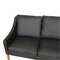 Three Seater 2209 Sofa in Black Bizon Leather by Børge Mogensen for Fredericia, Image 6