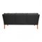 Three Seater 2209 Sofa in Black Bizon Leather by Børge Mogensen for Fredericia, Image 4