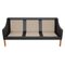 Three Seater 2209 Sofa in Black Bizon Leather by Børge Mogensen for Fredericia, Image 7